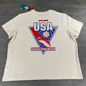 USA FIFA T-Shirt Womens XL World Cup 2026 Cream Soccer League Single Stitch